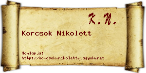 Korcsok Nikolett névjegykártya