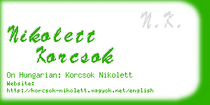 nikolett korcsok business card